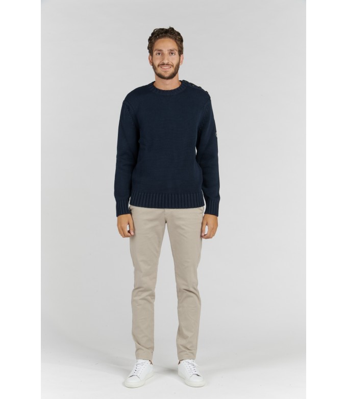 PAUL NAVY ROUND NECK SWEATER