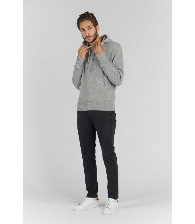 RON GREY HOODED SWEATER
