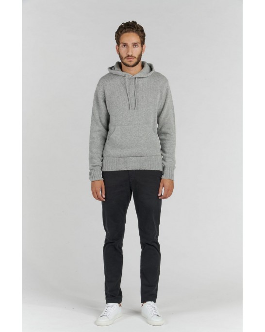 RON PULL FIN À CAPUCHE GRIS