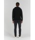 RON PULL FIN À CAPUCHE MARINE NOIR