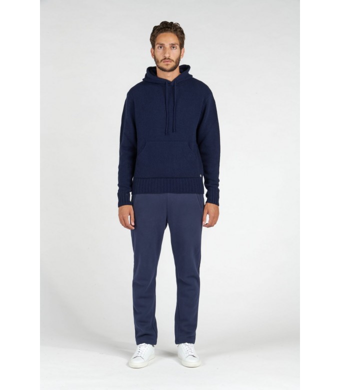 RON NAVY HOODED SWEATER