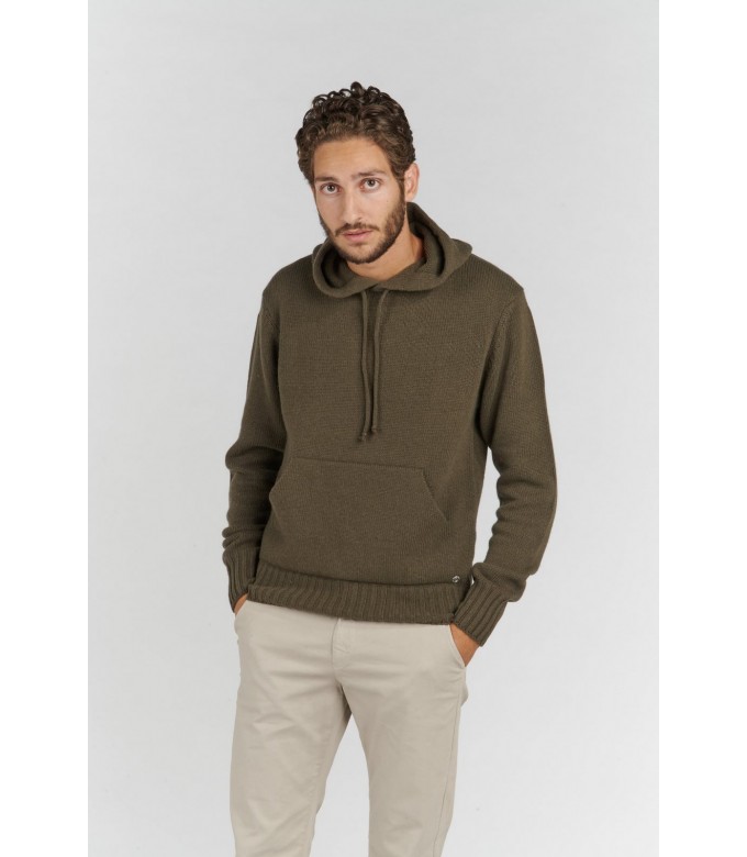RON KHAKI HOODED SWEATER