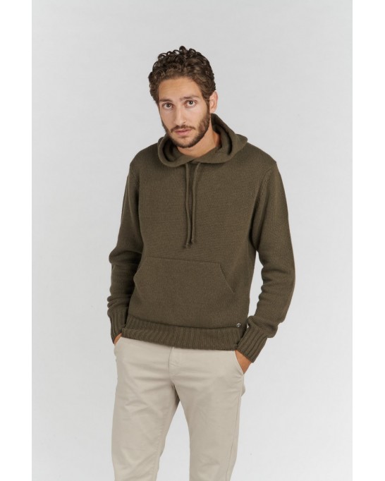 RON KHAKI HOODED SWEATER