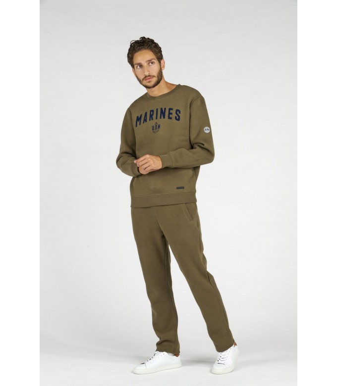 SAMY SWEATSHIRT ROUND NECK KHAKI MARINES