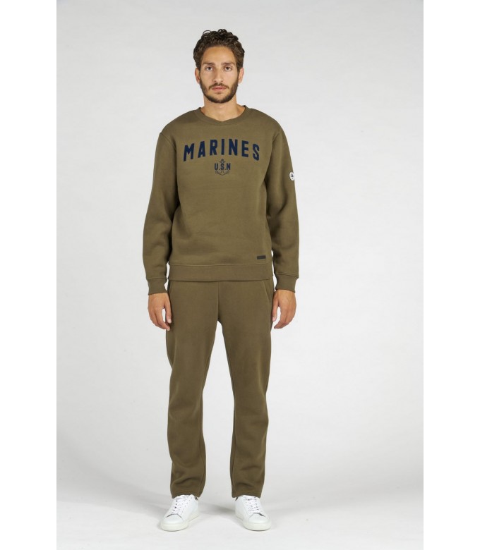 SAMY SWEATSHIRT ROUND NECK KHAKI MARINES