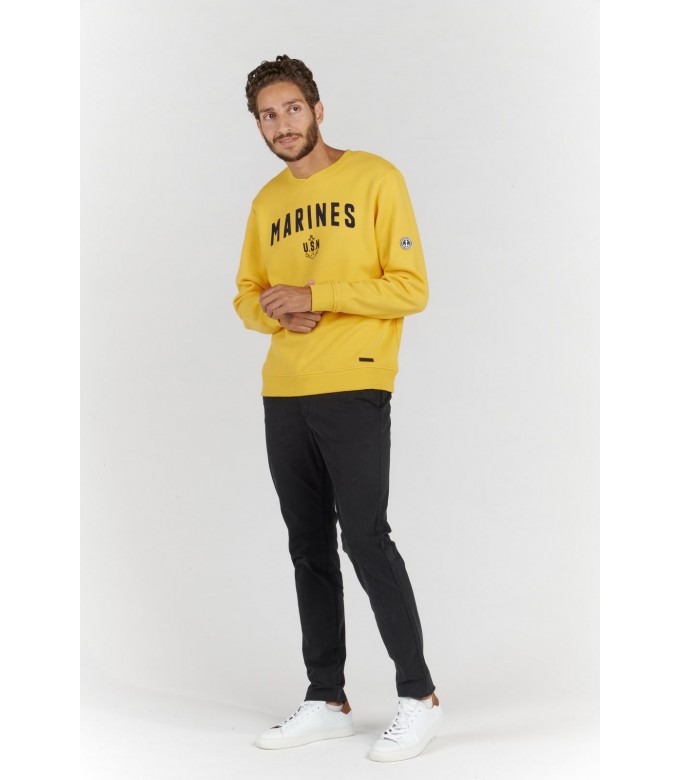 SAMY SWEATSHIRT ROUND NECK BANANA MARINES