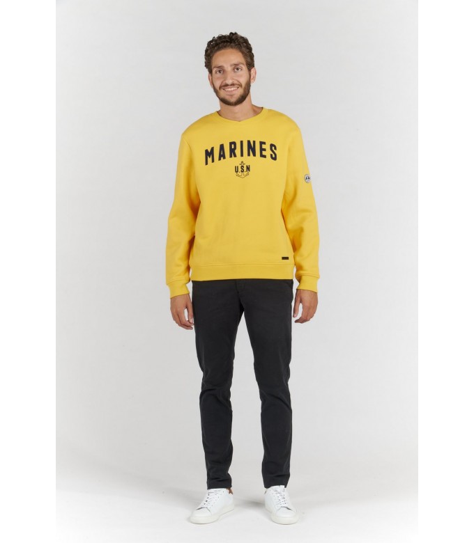 SAMY SWEATSHIRT ROUND NECK BANANA MARINES