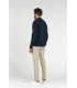 NAVY ALLEN ZIPPED CARDIGAN