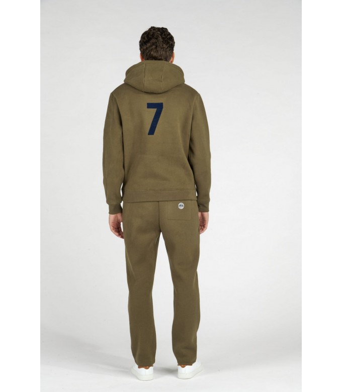 HOODED KHAKI BOB SWEATSHIRT NAVY CREW