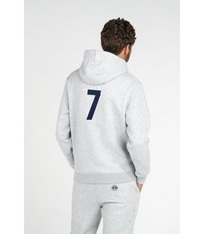 HOODED GREY BOB SWEATSHIRT NAVY CREW