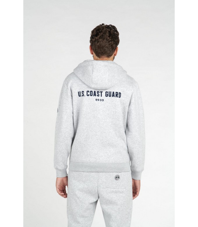 CORK ZIPPED HOODED SWEATSHIRT GREY