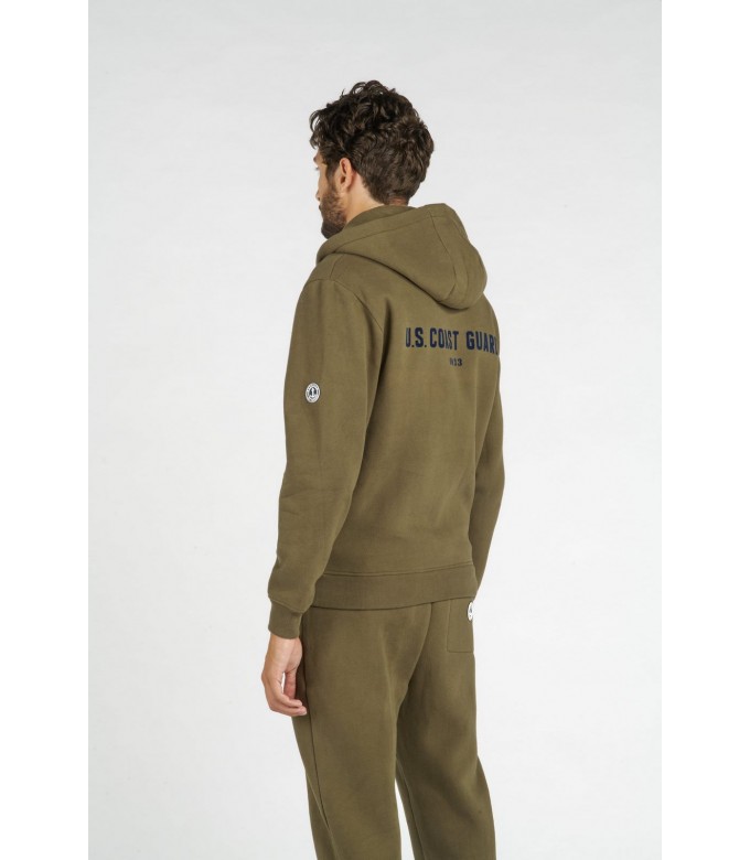CORK ZIPPED HOODED SWEATSHIRT KHAKI