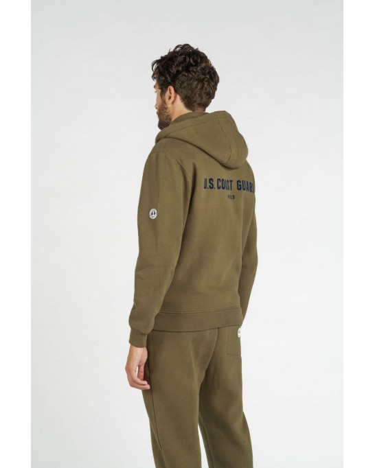 CORK ZIPPED HOODED SWEATSHIRT KHAKI