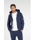 CORK ZIPPED HOODED SWEATSHIRT NAVY