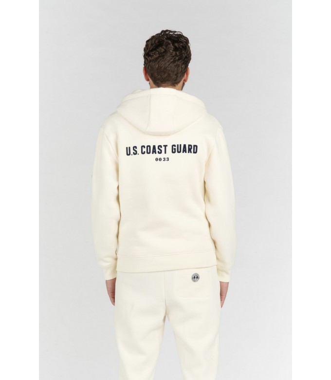 CORK SWEATSHIRT ZIPPÉ À CAPUCHE IVOIRE