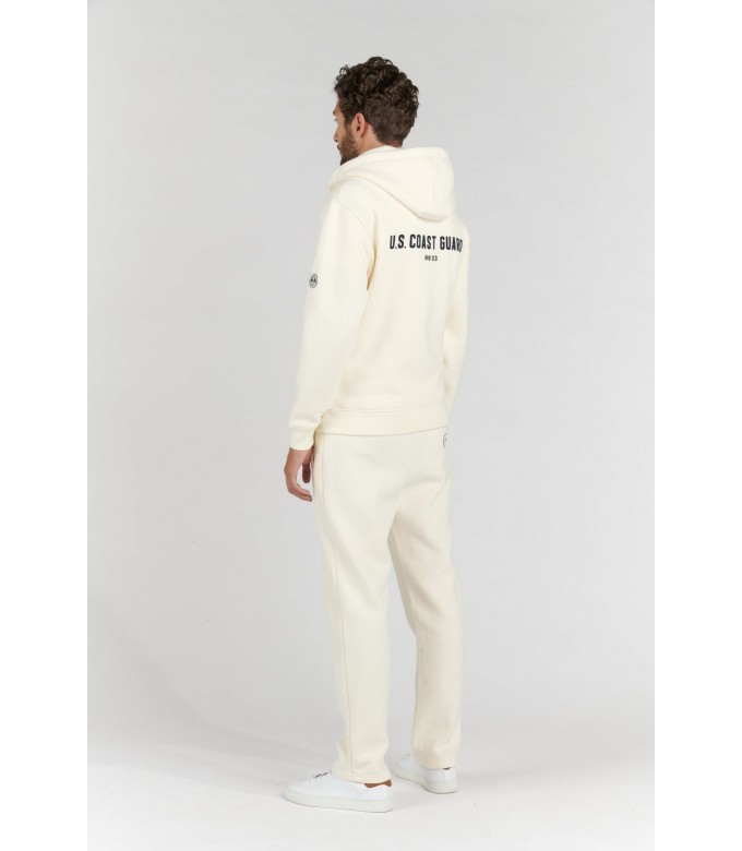CORK ZIPPED HOODED SWEATSHIRT IVORY