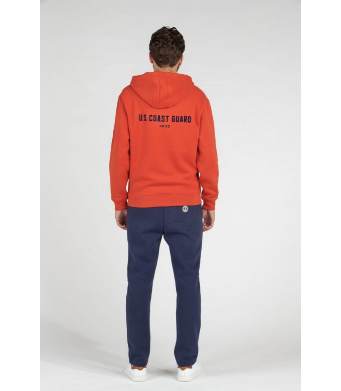 CORK ZIPPED HOODED SWEATSHIRT ORANGE