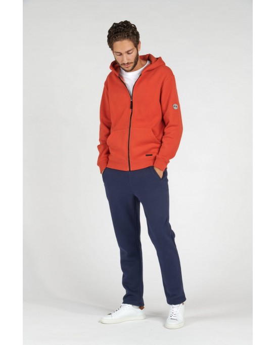 CORK ZIPPED HOODED SWEATSHIRT ORANGE