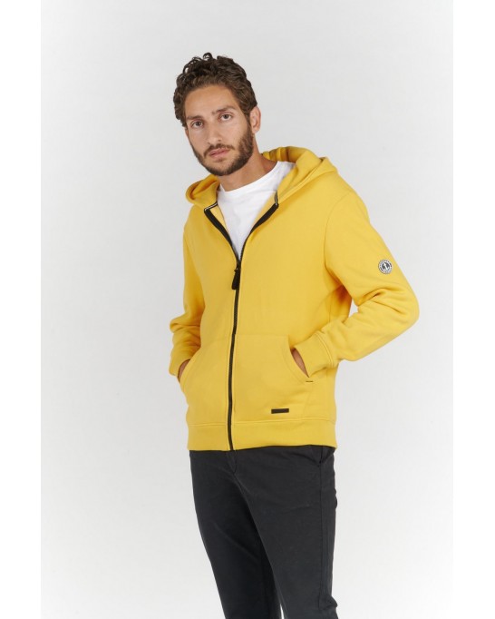 CORK SWEATSHIRT ZIPPÉ À CAPUCHE BANANA