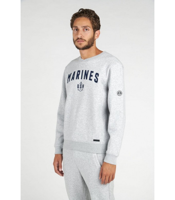 SAMY SWEATSHIRT ROUND NECK GREY MARINES