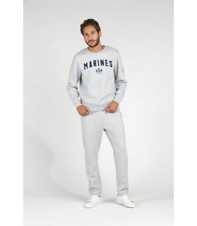 SAMY SWEATSHIRT ROUND NECK GREY MARINES