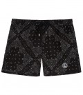 ANDREAS - Short de bain imprimé bandana noir