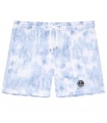 ANGE - Sky blue tye & dye print swim shorts