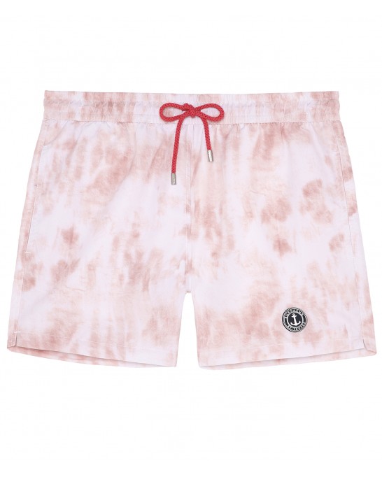 ANGE - Pale tie-dye print swim shorts