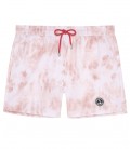 ANGE - Pale tie-dye print swim shorts