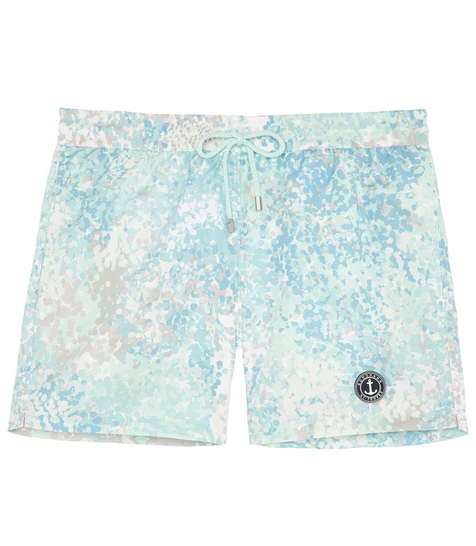 ESTEBAN - Original aqua print swim shorts