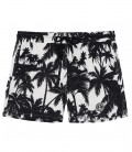 MIAMI - Short de bain imprimé noir motif palmiers