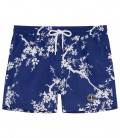 NIKO - Short de bain imprimé fleurie indigo
