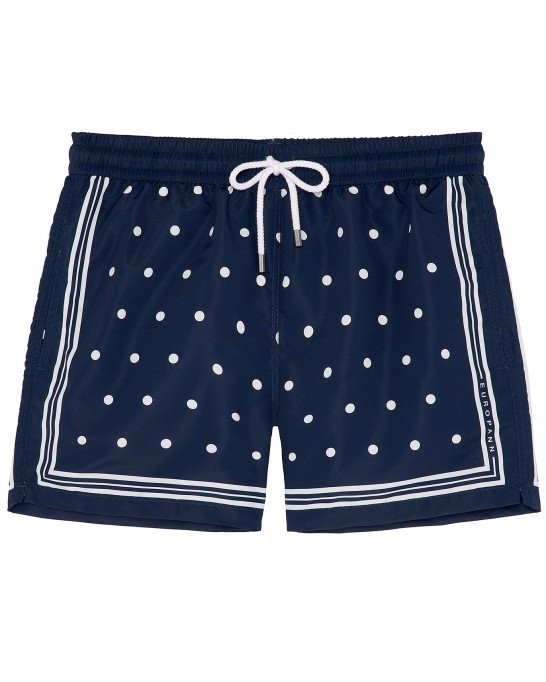 SEVILLE - Navy printed swim shorts