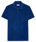 MITCH - Towelling indigo blue polo shirt