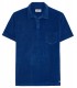 MITCH - Towelling indigo blue polo shirt