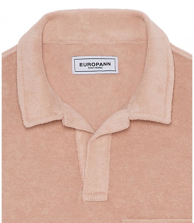 MITCH - Towelling pale polo shirt