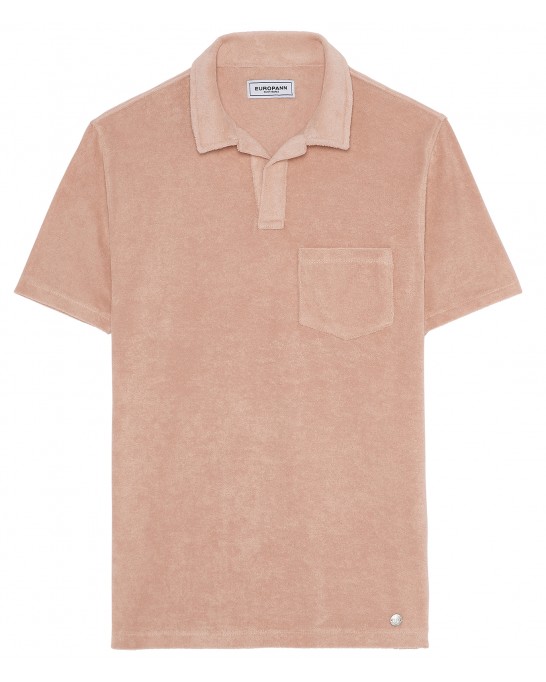 MITCH - Towelling pale polo shirt