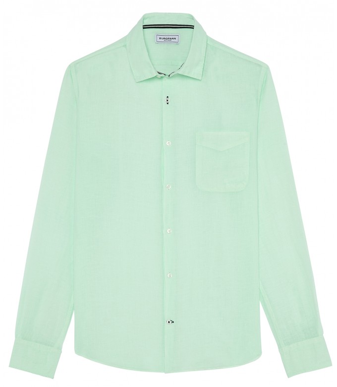 DIVA - Plain linen shirt aqua