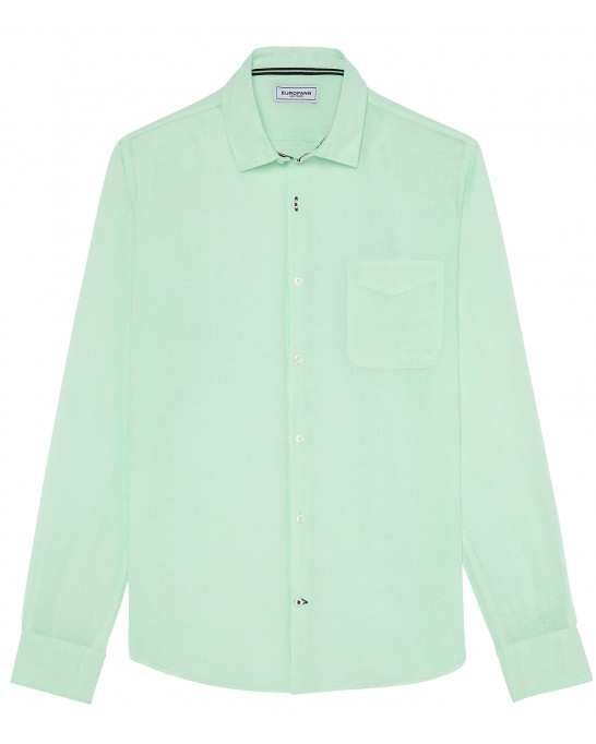 DIVA - Plain linen shirt aqua