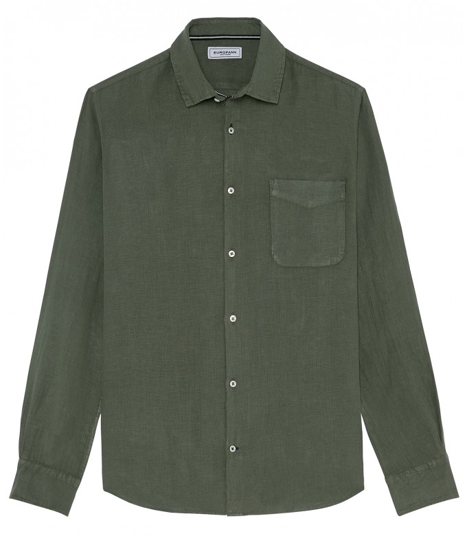 DIVA - Plain linen shirt bronze