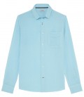 DIVA - Plain linen shirt blue
