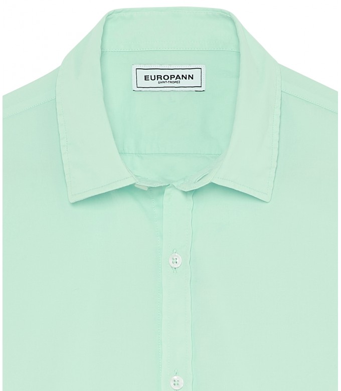 VARDY - Casual aqua cotton voile shirt