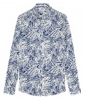 BLAISE - indigo floral print cotton shirt