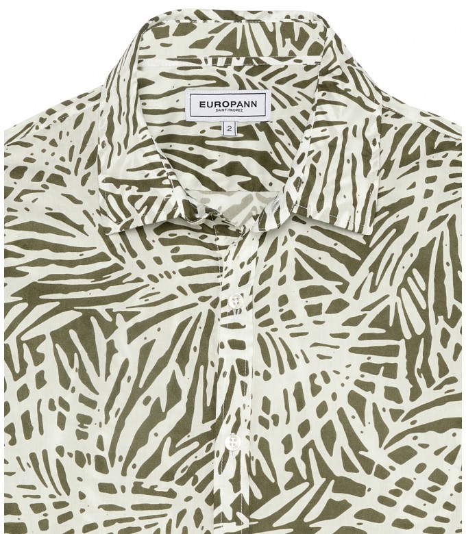 BLAISE - Bronze floral print cotton shirt