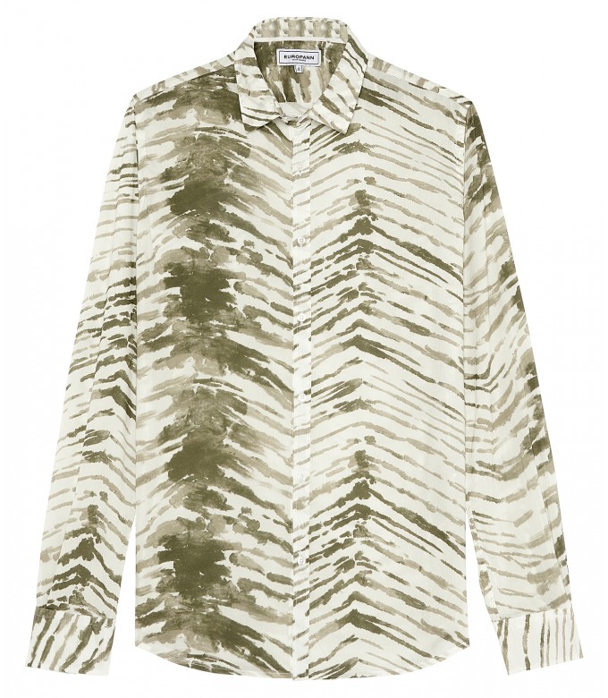 LUCIAN - Chemise coton imprimé tye&die bronze