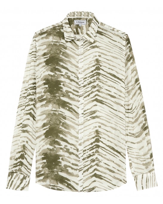 LUCIAN - Bronze tye&die printed cotton shirt