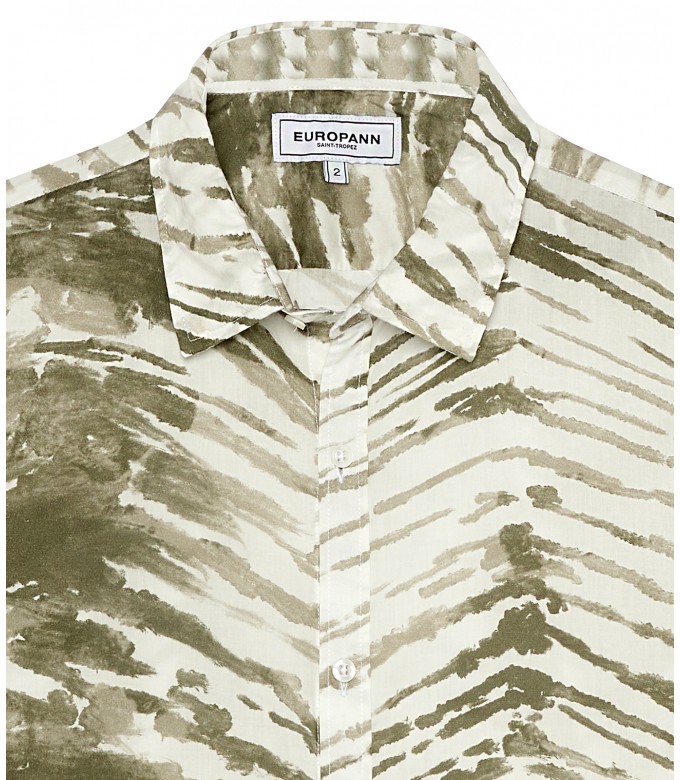 LUCIAN - Bronze tye&die printed cotton shirt