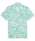 CARLOS - Chemise manches courtes imprimé en coton bleu