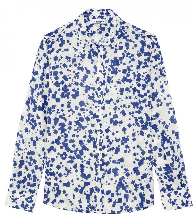 OCTAVE - White printed linen shirt