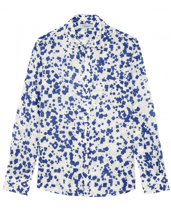 OCTAVE - White printed linen shirt